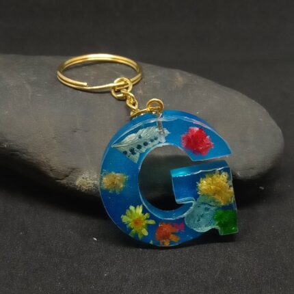 Letter G Resin Keyring