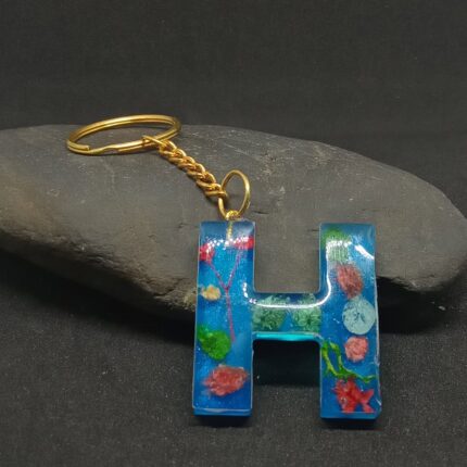 Letter H Resin Keyring